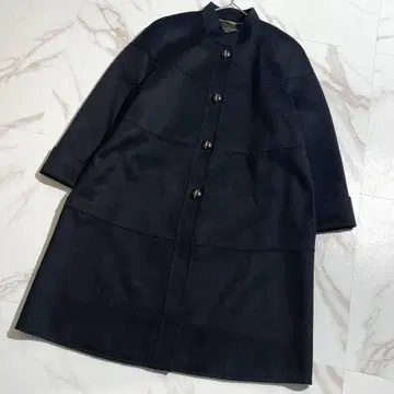 새상품급/최상급 캐시미어 100% 레리안 롱 코트 M 싸개 버튼 블랙