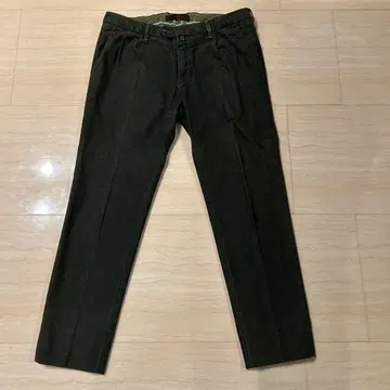 기장 그린 슬랙스 팬츠