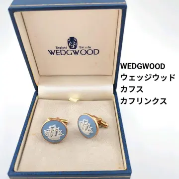 WEDGWOOD 커프스 뱃 모티브 박스 포함 블루 골드 영국제 고급