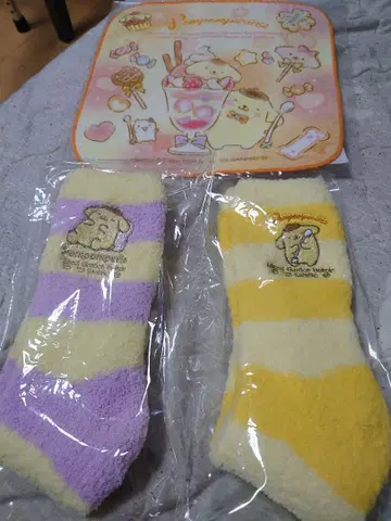 폼폼푸딩 따뜻한 푹신푹신 삭스 2점과 미니 타월의 3점 세트