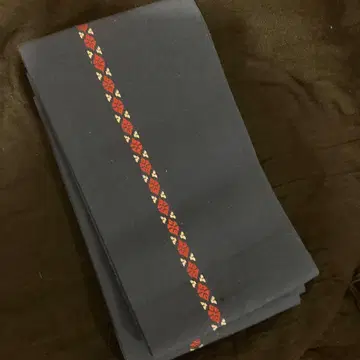 키류 직물 네이비 나염 길상 마름모 문양 반폭 오비