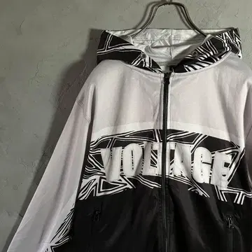 빈티지 후드티 풀 집업 스며든 프린트 멀티 컬러 IW15