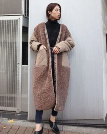 에모다 퀼팅 보아 도킹 코트