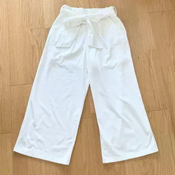 택 포함 미사용 CHIC MUSE 화이트 와이드 팬츠 M