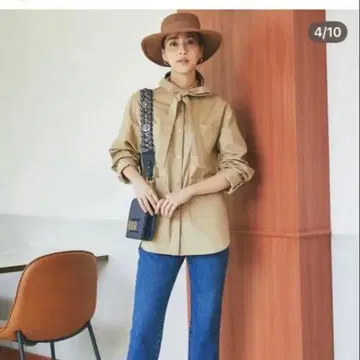 새상품 카와히토 미호 SEVENTEN 리본 포함 베이지 셔츠 자켓