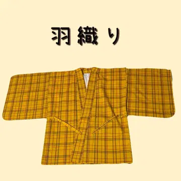 블랙 컬러 주황색 황토색 체크 무늬 겉옷 NO.5