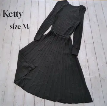 Ketty 케티 리브 허리 리본 니트 원피스 M