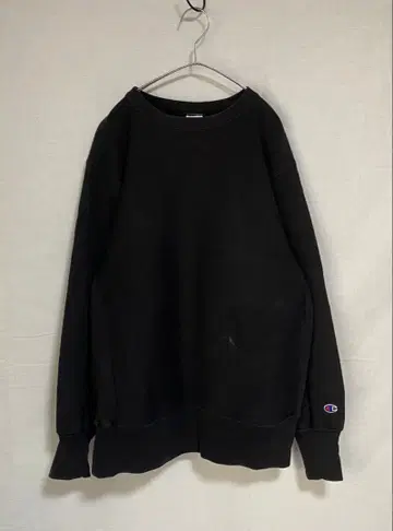 90s 챔피온 리버스 위브 맨투맨 가슴 없음 블랙