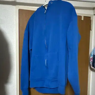 80s 90s Hanes 파랑 지퍼 후드티 M