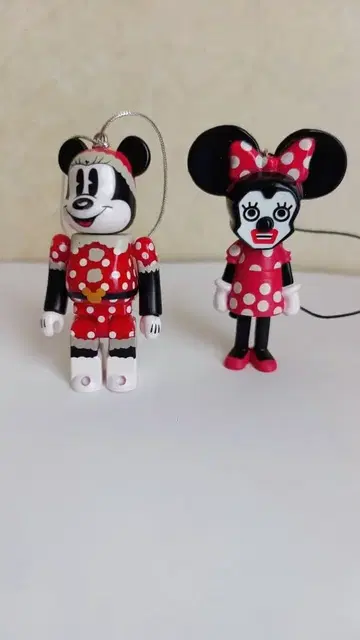 미니 마우스 물방울 패턴 키링 2개 세트