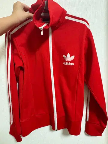 adidas 레드 집업 저지 M