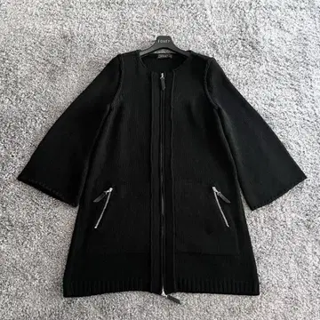 폭시 40 블랙 니트 코트