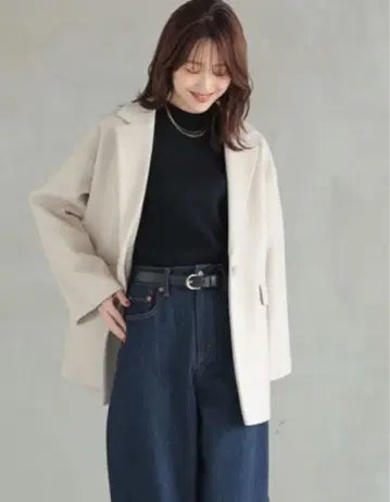 새상품 GLOBAL WORK 가벼운 스트레치 미들 자켓