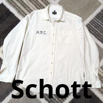 [ 새상품급 ] shott 체인 스티치 백 프린트 긴팔 셔츠