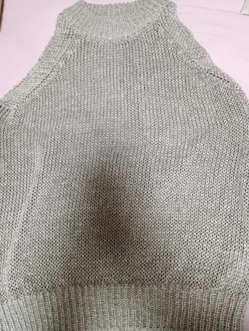 Plage 홀터넥 니트 상의 베이지