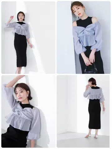 내추럴 뷰티 베이직 쉬폰 블랙 타이트 원피스