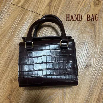 버건디 크로커다일풍 핸드백