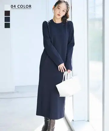 [ 새상품 ] BASEMENTonline 크루넥 니트 맥시 원피스 F