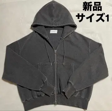 soerte 헤비 웨이트 더블 지퍼 후디 차콜 그레이