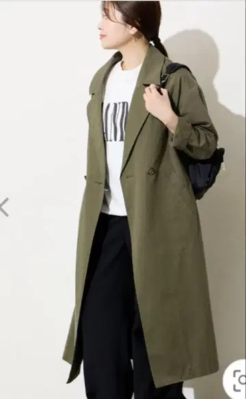 저널 스탠다드 코튼 트윌 롱 코트 카키 38