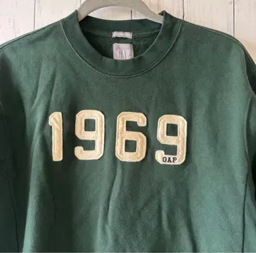 GAP 갭 1969 로고 맨투맨 트레이닝복 짙은 녹색 S 사이즈