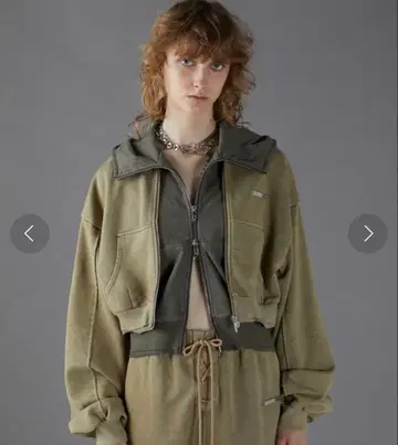 PRANK PROJECT 피그먼트 레이어드 더블 후드 맨투맨