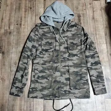 카모플라쥬 밀리터리 자켓 후드 부착