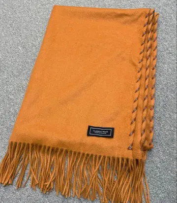 새상품급 Cashmere World 캐시미어 100% 스톨 카멜색