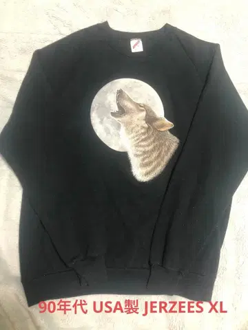 90년대 USA JERZEES 늑대 맨투맨 블랙 (XL) 중고