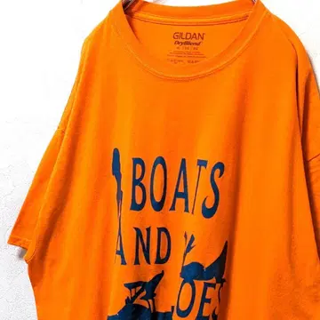 길단 BOATS AND HOES 티셔츠 오렌지색 XL 구제 의류