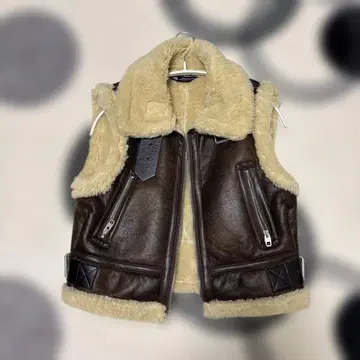 ZARA 브라운 무스탕 베스트 XS