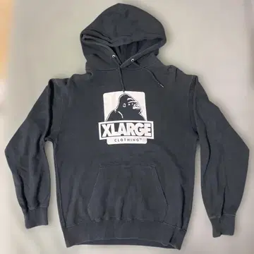 XLARGE 고릴라 로고 후드 후드티 BLACK 짧은 기장