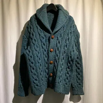 [ vintage ] 아란 니트 케이블 짜임 가디건
