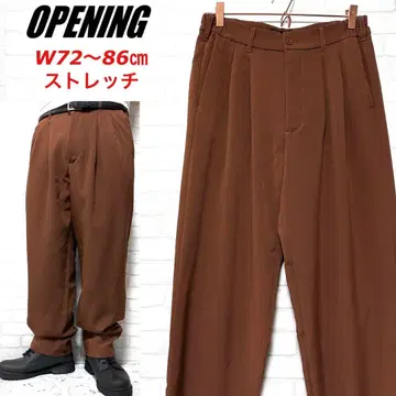 OPENING ACT 2턱 드레이프 와이드 세미 테이퍼드 슬랙스 팬츠