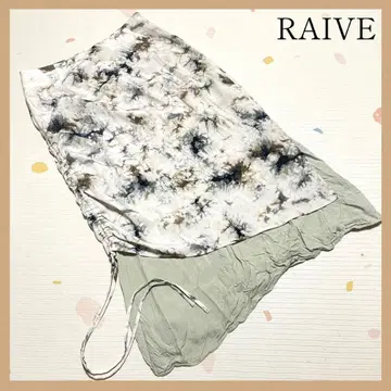 RAIVE 레이브 타이다이 패턴 비대칭 스커트 01 블랙 화이트 민트