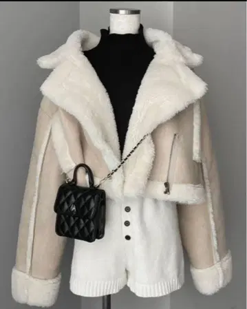 DIANTE 숏 기장 무스탕 코트