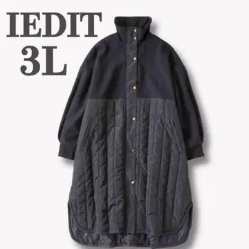 IEDIT 이디트 고급 액티브 스트라이프 퀼팅 코트 3L 블랙