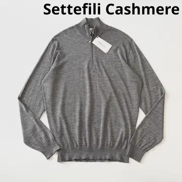 세테피리 캐시미어 하이 게이지 캐시미어 실크 하프 지퍼 니트