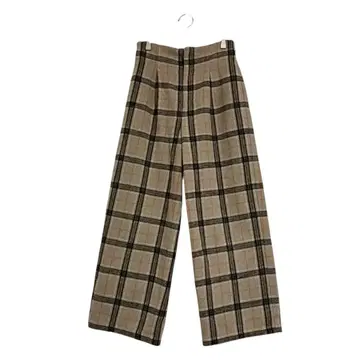 T546 SALOON 바빌론 와이드 팬츠 체크 무늬 허리밴딩 38