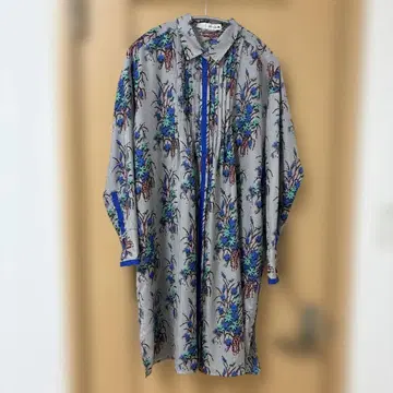 BIS de Y 꽃무늬 스트라이프 긴팔 셔츠 원피스