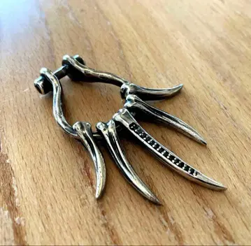 비자르 bizarre 실버 925 목걸이 탑 손톱 송곳니