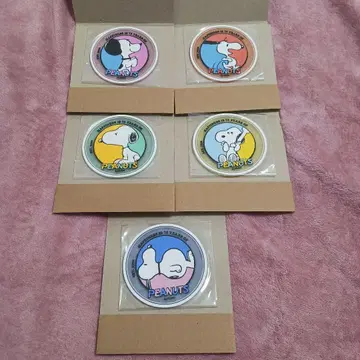 PEANUTS 스누피 75주년 기념 클리어 러버 코스터 컴프 세트