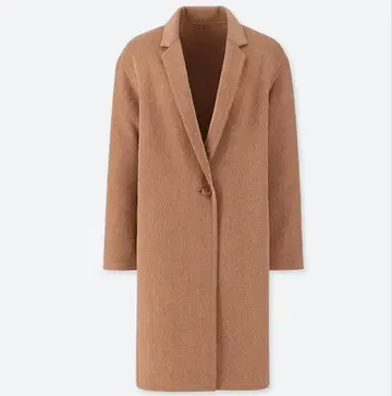 유니클로 더블 페이스 코쿤 코트 [ S ] 베이지 브라운 계열 새상품급