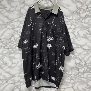 [ 마크곤잘레스 ] 패턴 셔츠 올 패턴 오버 사이즈 반팔 드롭 숄더