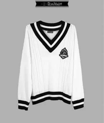 디모아르 Dimmoire 학원 스웨터 니트 화이트 화이트