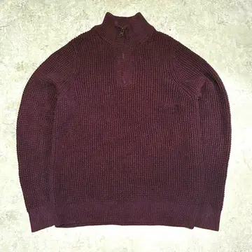 L.L.Bean 코튼 하프 지퍼 버건디 니트 S 아메카지