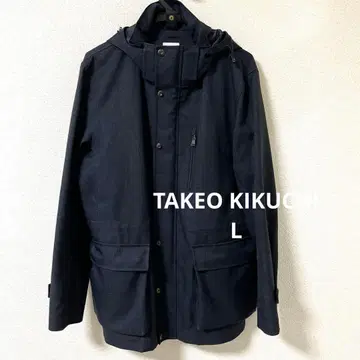 TAKEO KIKUCHI 다크 네이비 후드 부착 자켓