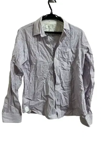 BLACK & BLUE 스트라이프 긴팔 셔츠