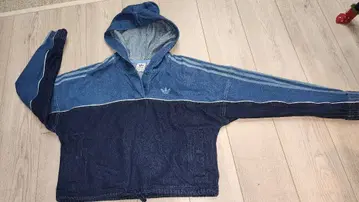 새상품급 adidas originals 데님 후드티 제니 착용 아디다스
