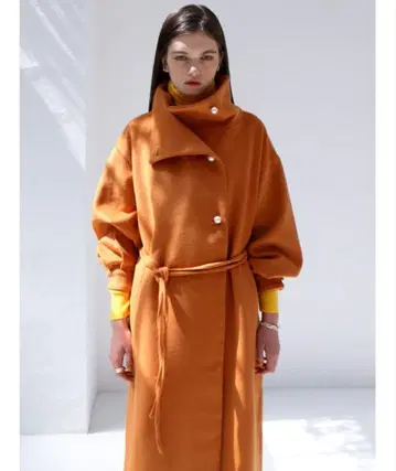 오렌지 롱 코트, 택 포함 미사용 새상품